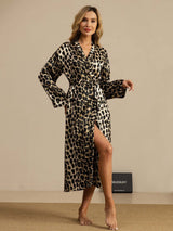 [Leopard] SilkSilky  Long Sleeve Women's Robe 001