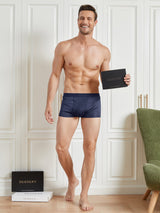 [Dark Blue] SilkSilky  100% Silk Jersey Men's Underwear 005