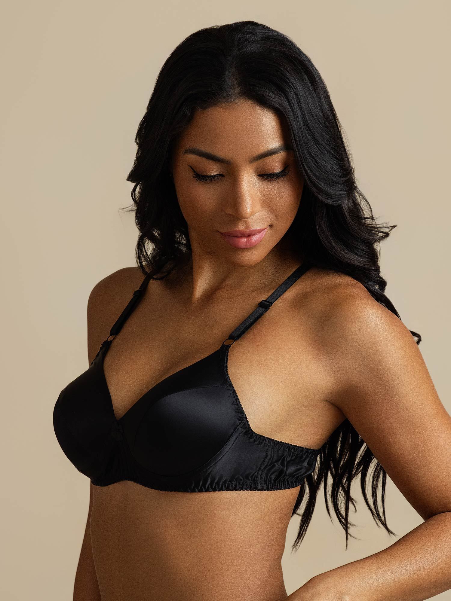 [Black] SilkSilky  Pure Silk Bra 007,