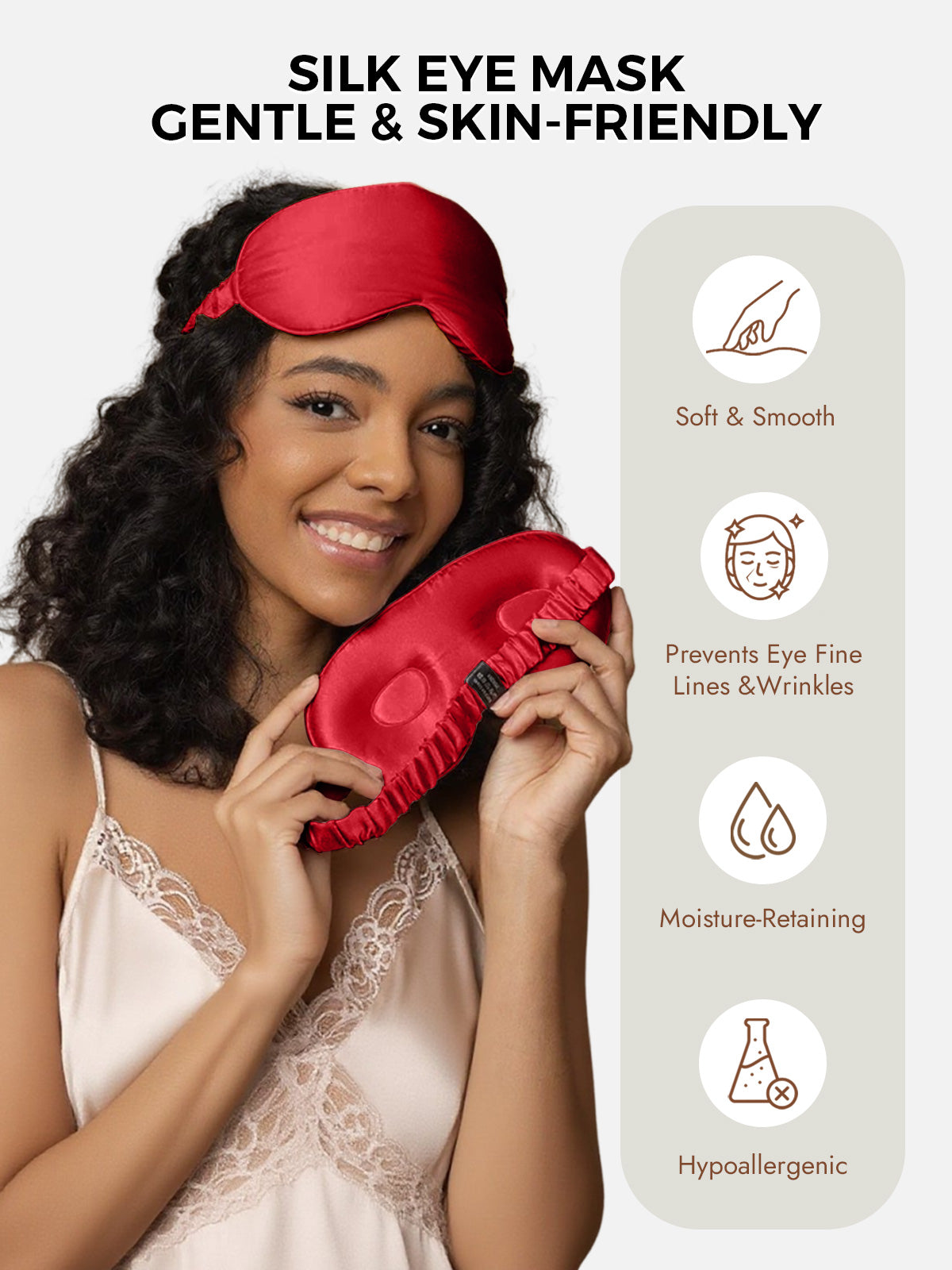 [Wine] SilkSilky  Pure Silk Eye Mask 003