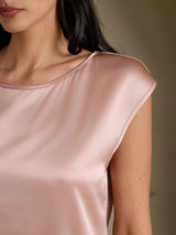 [Tuscany] SilkSilky  Cap Sleeve Round Neck Women's T-Shirt 004