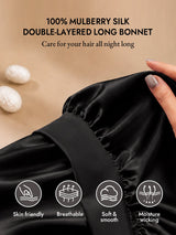 [Black] SilkSilky Sleep Cap 002
