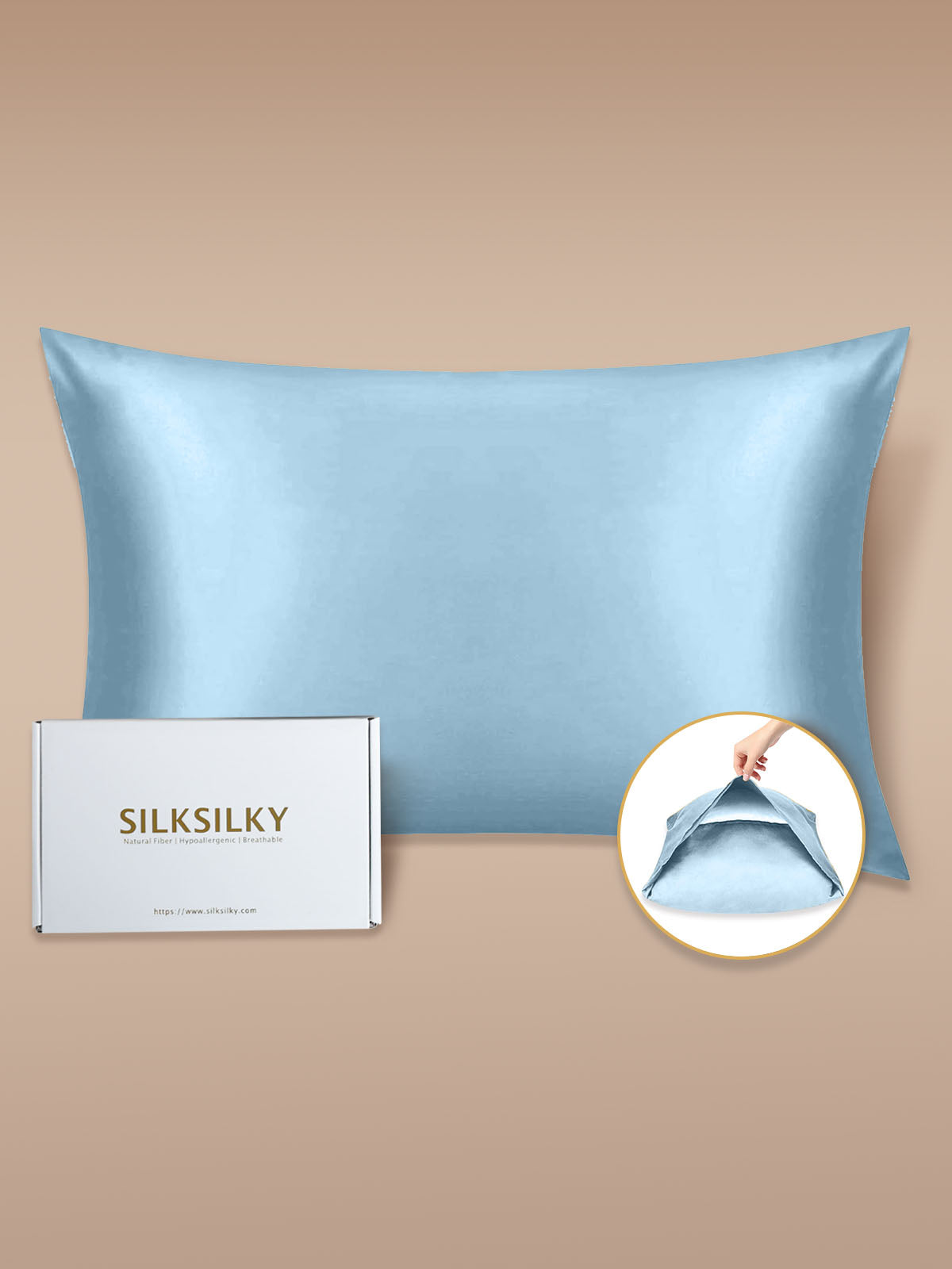 19Momme 100% Mulberry Silk Pillowcase - Envelope Closure