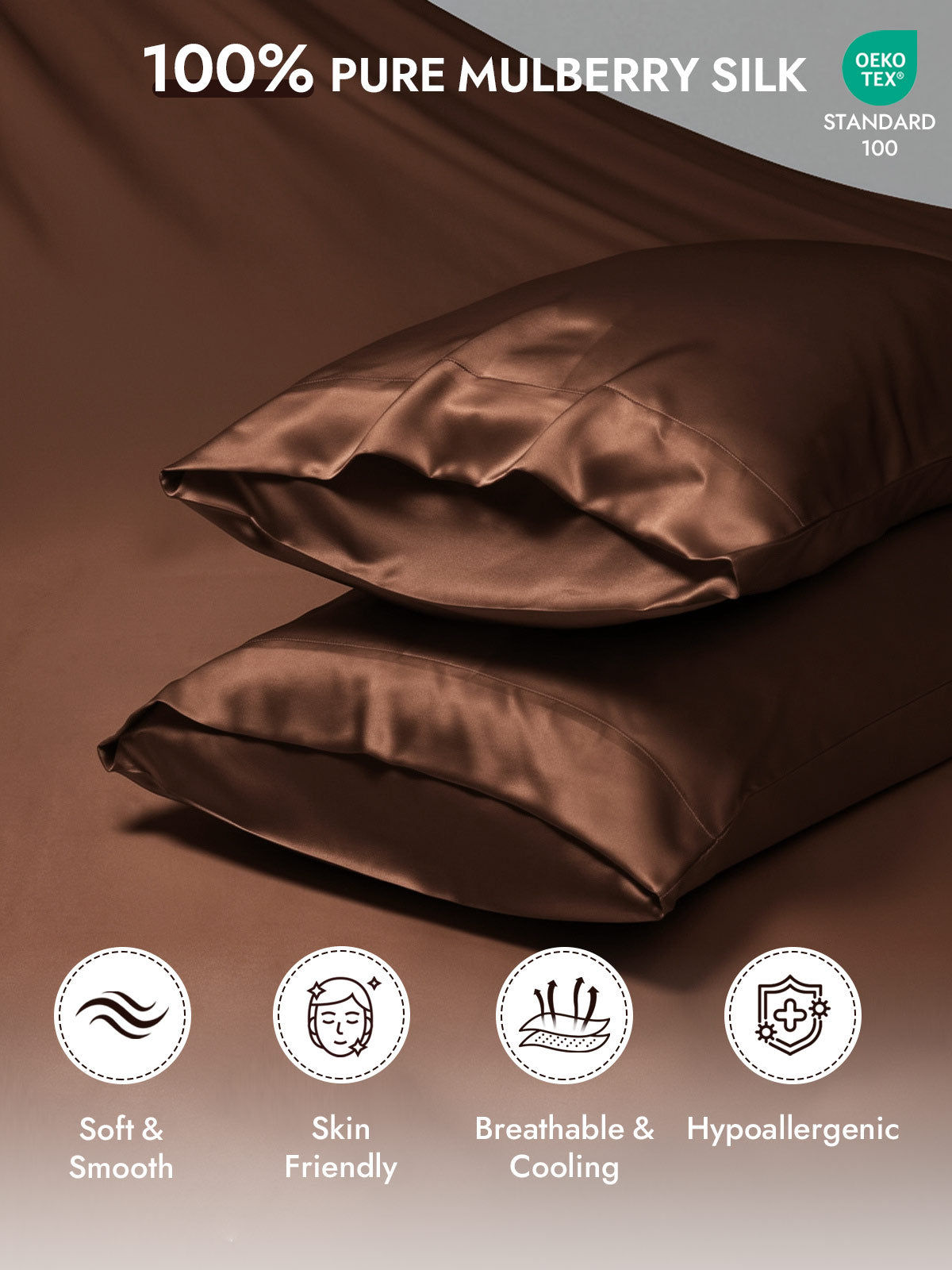 100% Mulberry Silk Pillowcase with Envelope Closure