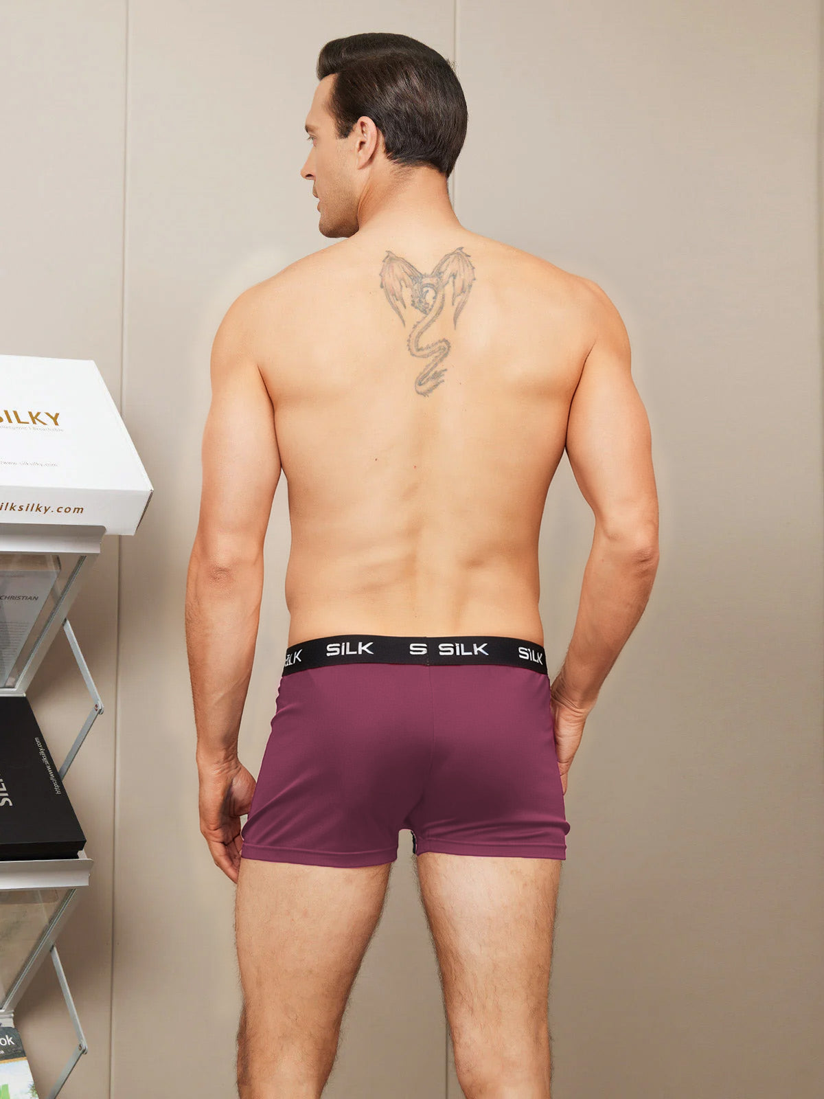 [Wine] SilkSilky  Pure Silk Mens Underwear 002,