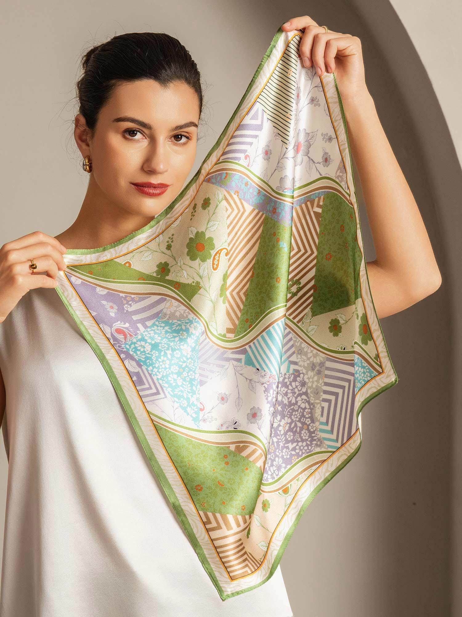 [P100] SilkSilky  Pure Silk Scarf 005,