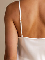[White] SilkSilky Spaghetti Strap V Neck Camisole Top 004