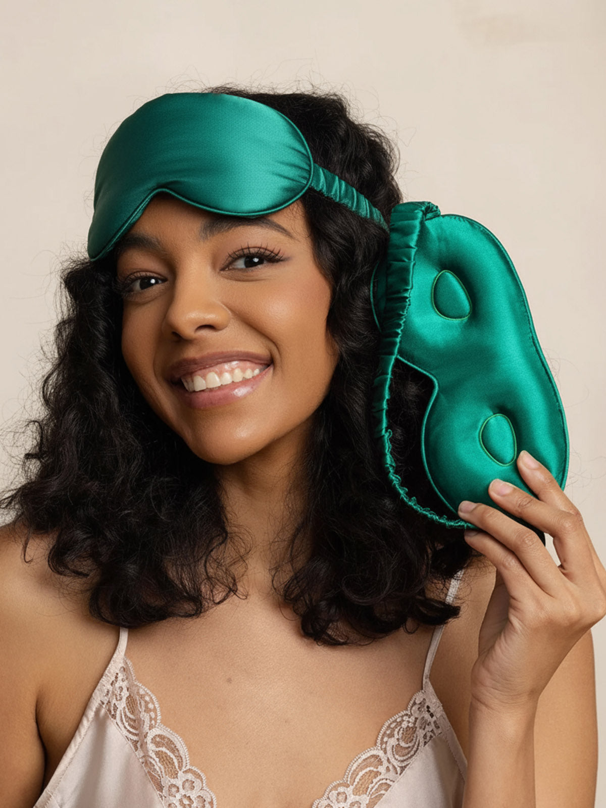 [Dark Green] SilkSilky  Pure Silk Eye Mask 007