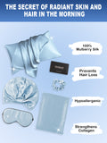 SilkSilky US 19Momme Pure Silk Pillowcase Set LightBlue 002