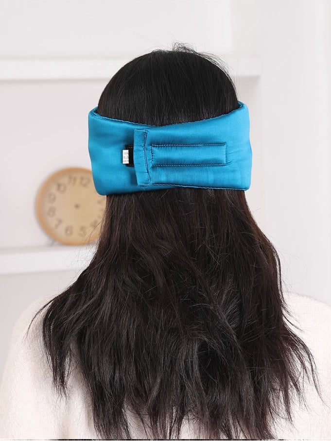 SilkSilky US 19Momme Pure Silk Eye Mask Teal 003