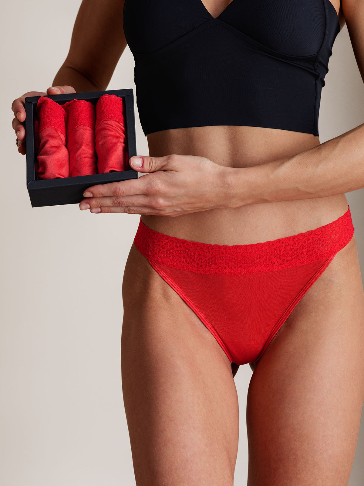 [Red] SilkSilky  Silk Knitted Panty 002