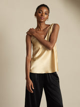 [Champagne] SilkSilky  Sleeveless V Neck Camisole Top 007