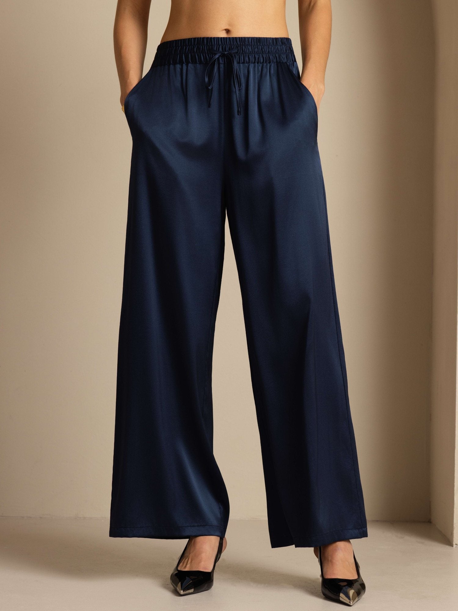 [DarkBlue] SilkSilky 19Momme Silk Womens Pants 001