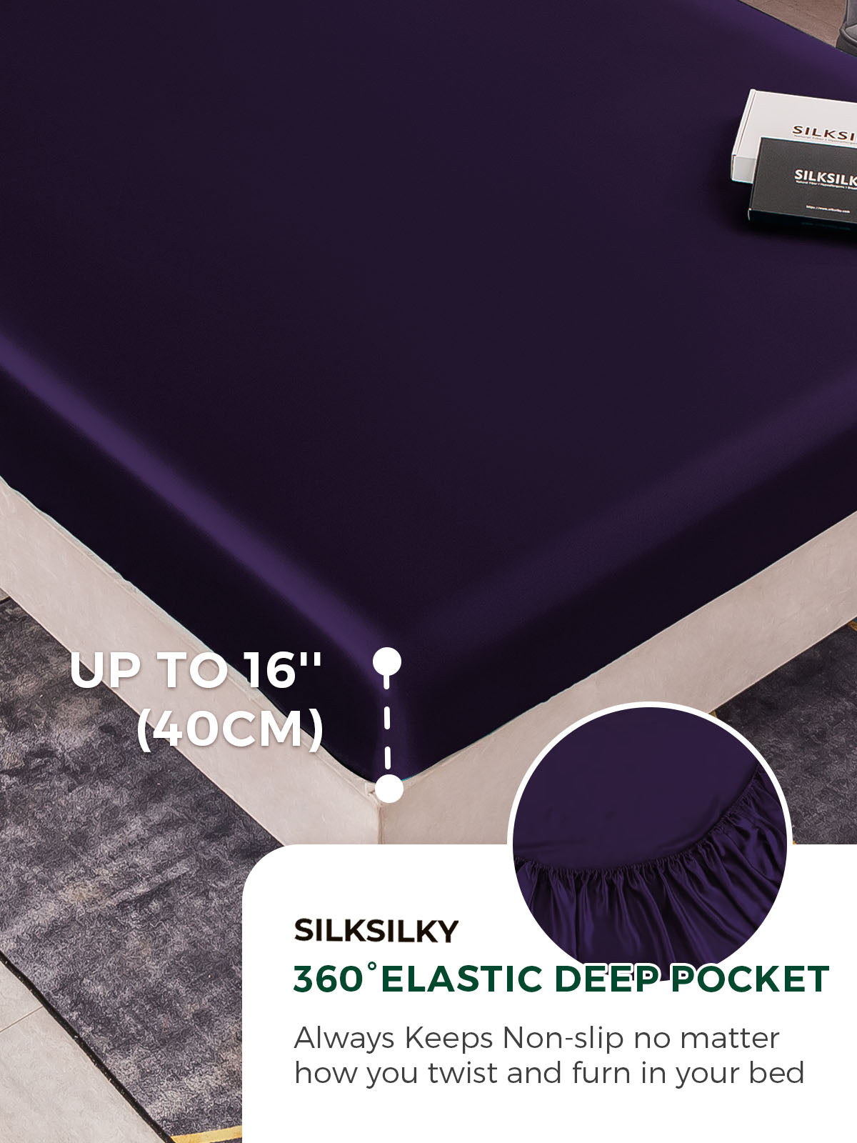 [Deep Purple] SilkSilky  25Momme Pure Silk Bedding Set 004
