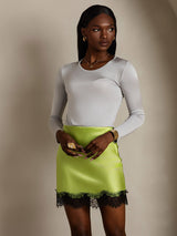 [Light Gray] SilkSilky  Silk Jersey Long Sleeve Round Neck Women's T-Shirt 004