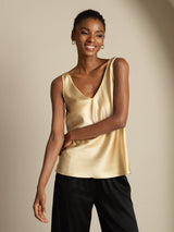 [Champagne] SilkSilky  Sleeveless V Neck Camisole Top 005