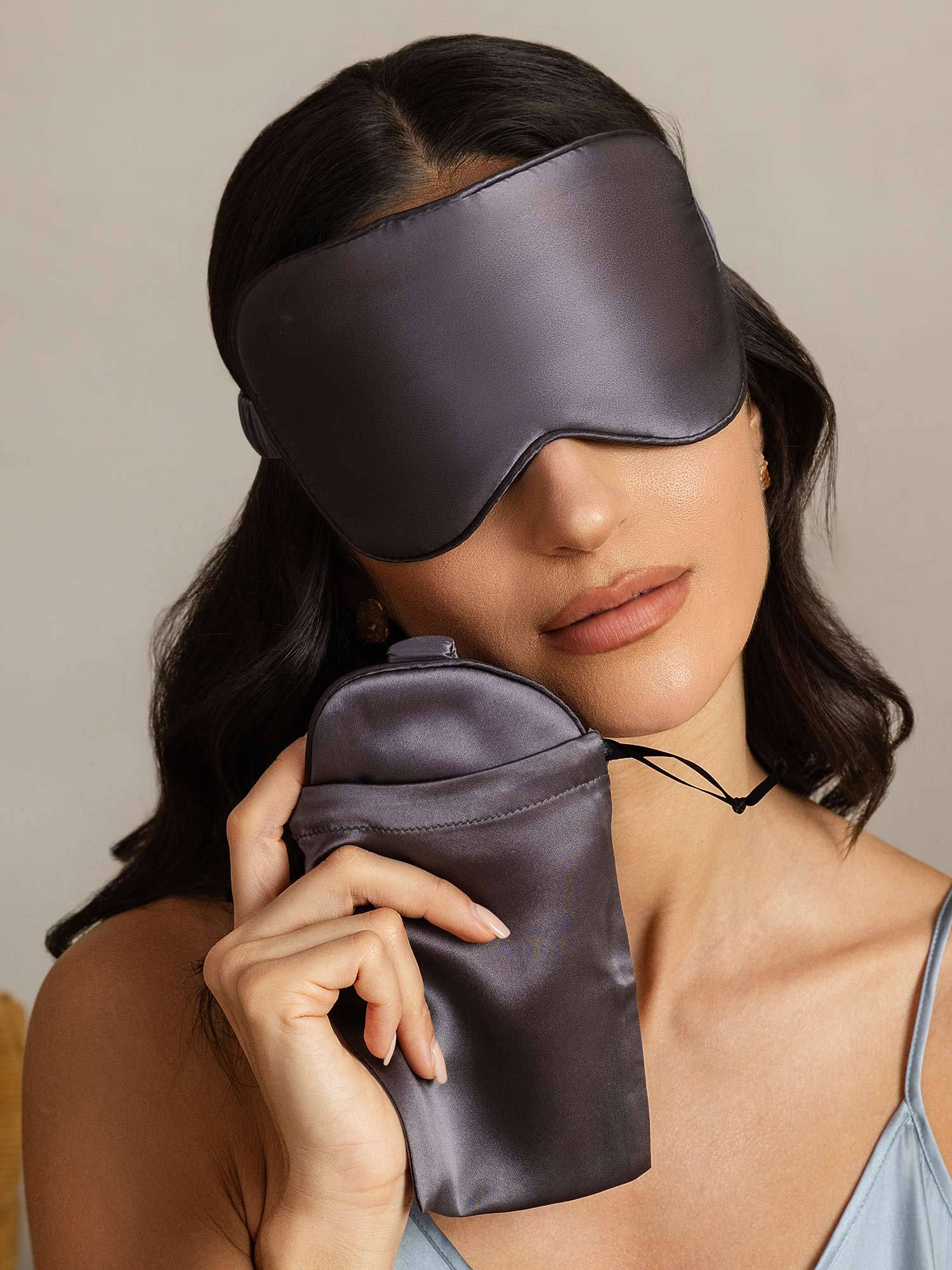 [DarkGray] SilkSilky Pure Silk Eye Mask 002