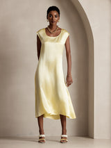 [Light Yellow] SilkSilky  Cap Sleeve Dress 001