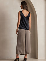 [Black] SilkSilky  Sleeveless V Neck Camisole Top 002