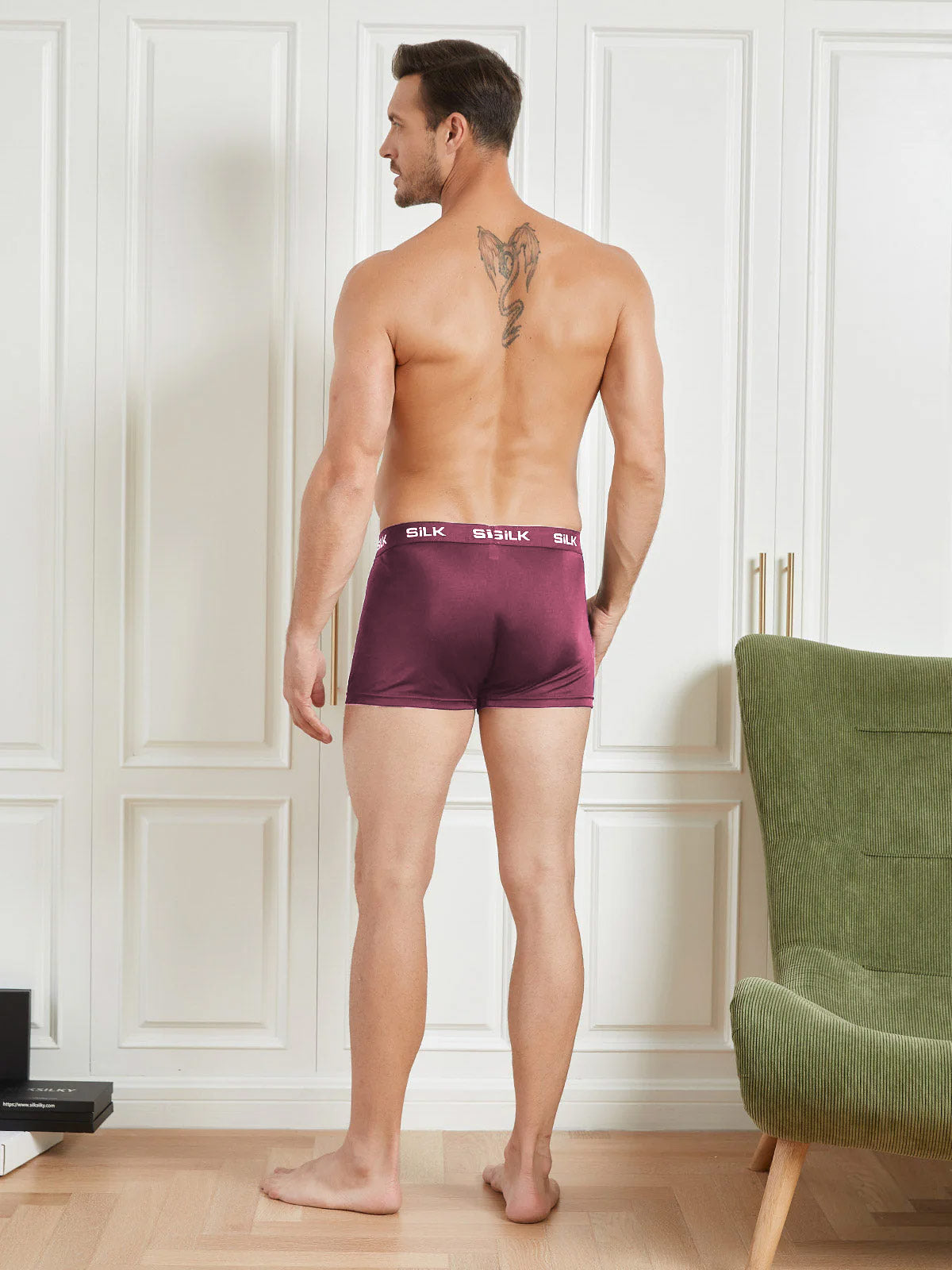 [Wine] SilkSilky  Pure Silk Mens Underwear 002