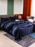 SilkSilky US 25Momme Pure Silk Bedding Set DarkBlue 002