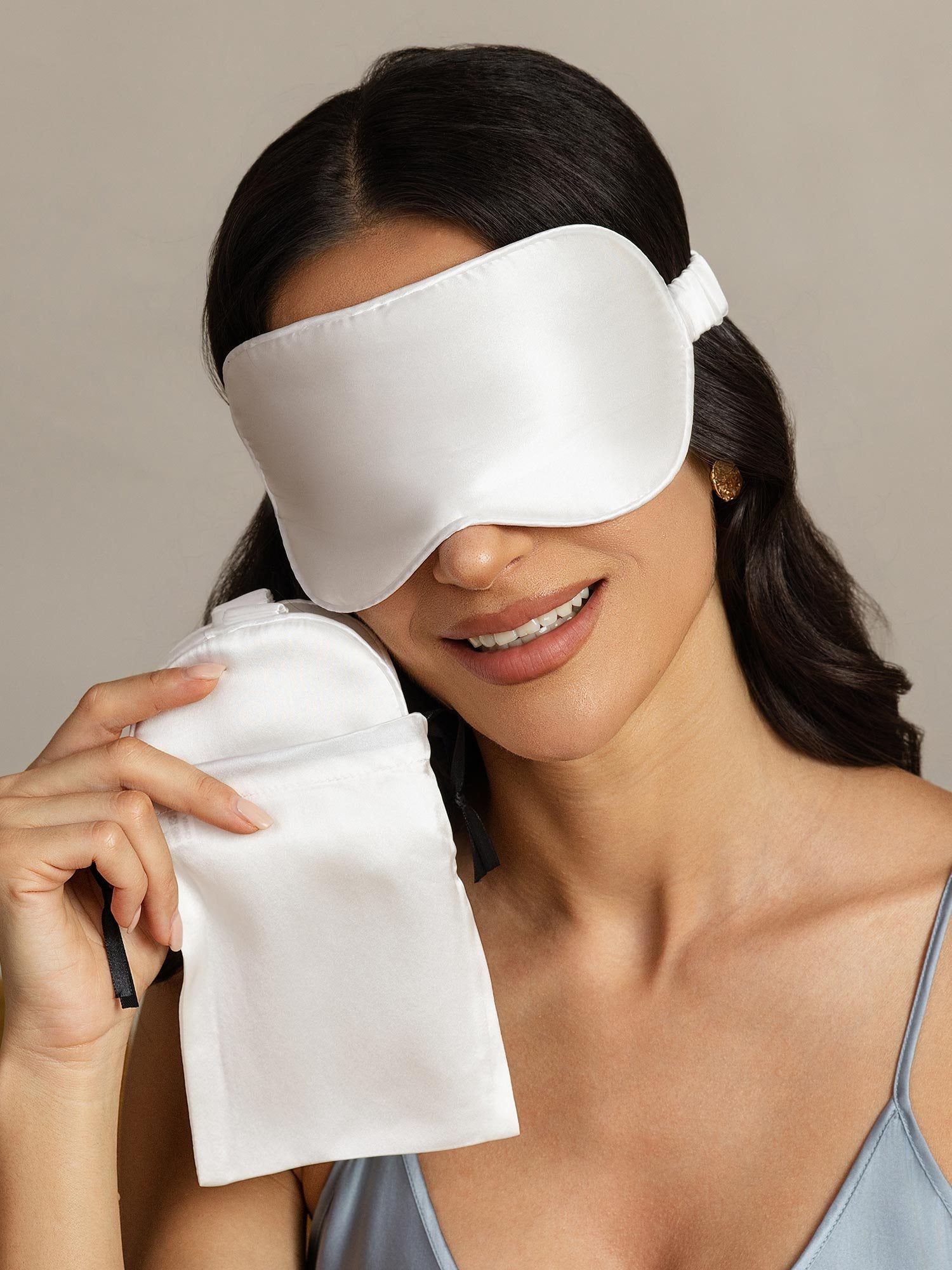 [White] SilkSilky Pure Silk Eye Mask 004