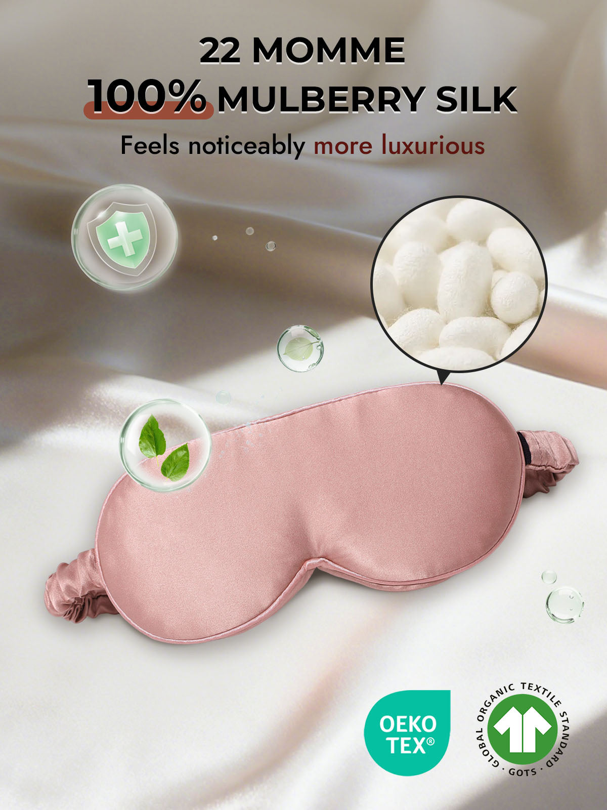 [Pale Mauve] SilkSilky  22Momme Eye Mask 006