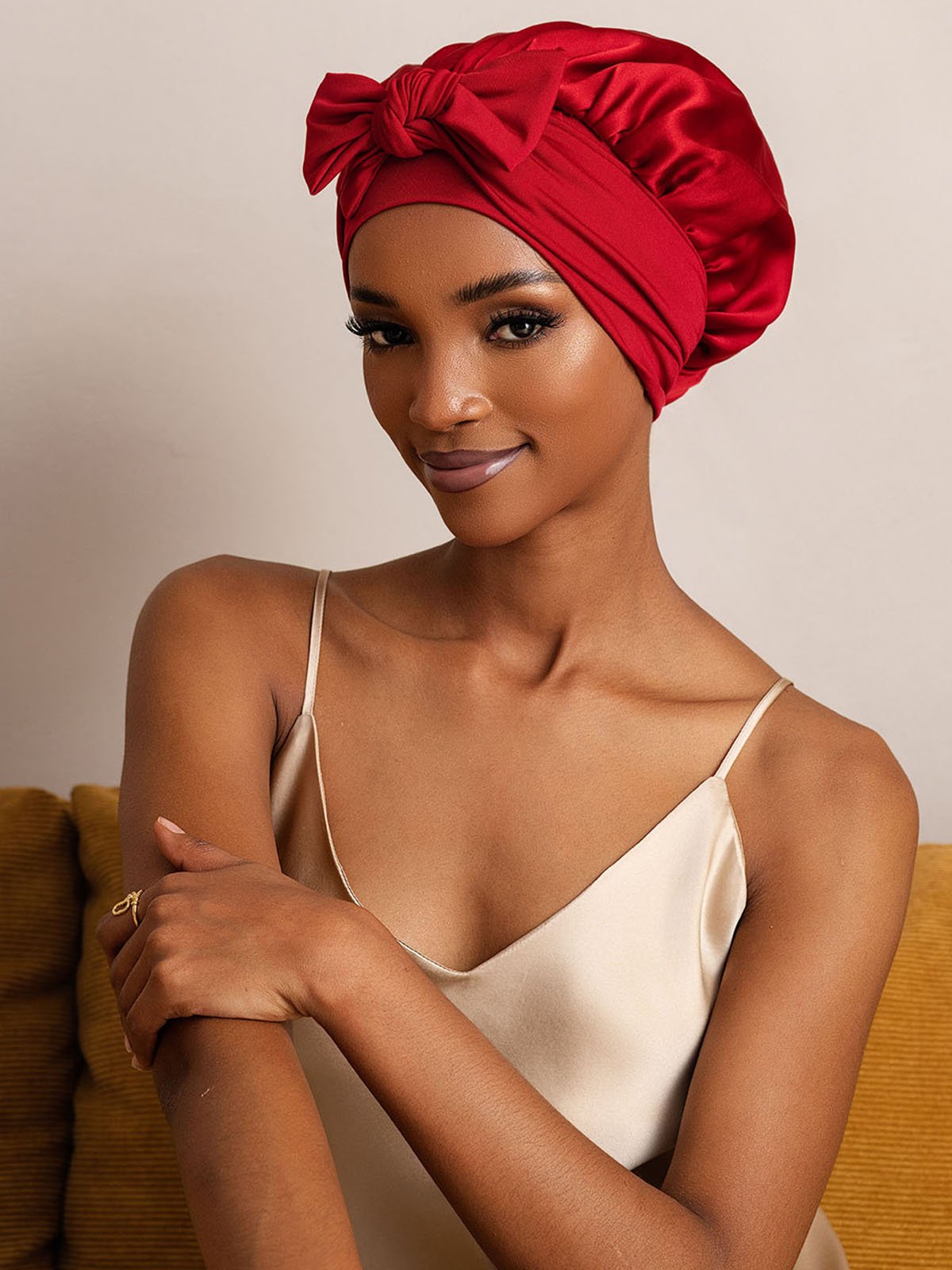 SilkSilky Pure Silk Sleep Cap Wine 001