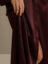 [Brown] SilkSilky  Long Sleeve Women's Robe 005