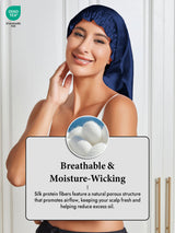 [Dark Blue] SilkSilky  Pure Silk Sleep Cap 004