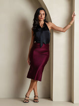 [Dark Red] SilkSilky  Skirt 007