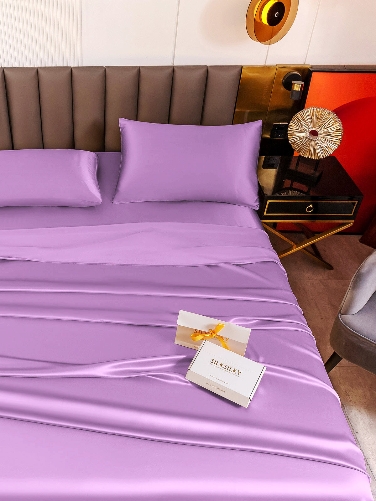 [Lavender] SilkSilky  19Momme Pure Silk Bedding Set 005