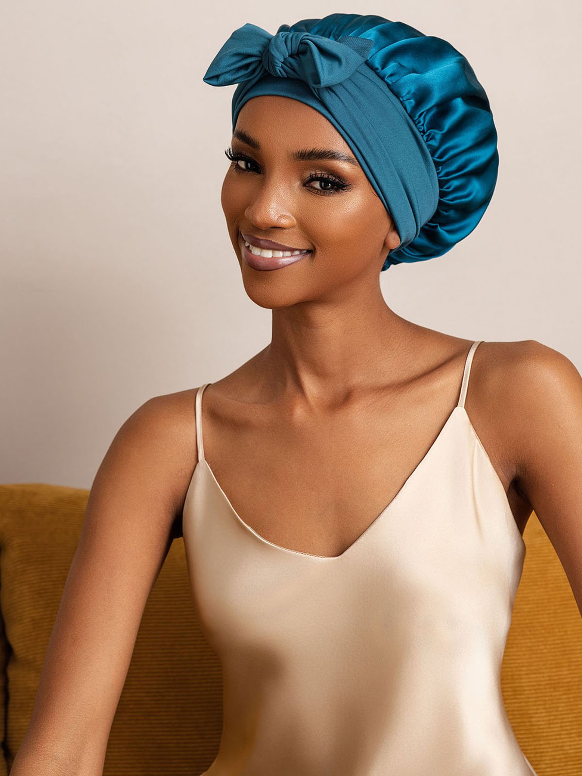 SilkSilky Pure Silk Sleep Cap Teal 002