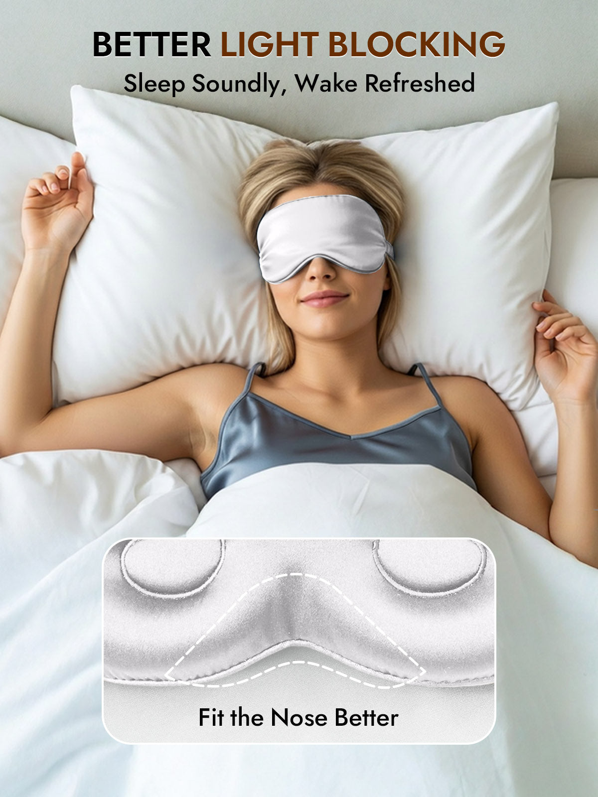 [Light Gray] SilkSilky  Pure Silk Eye Mask 003