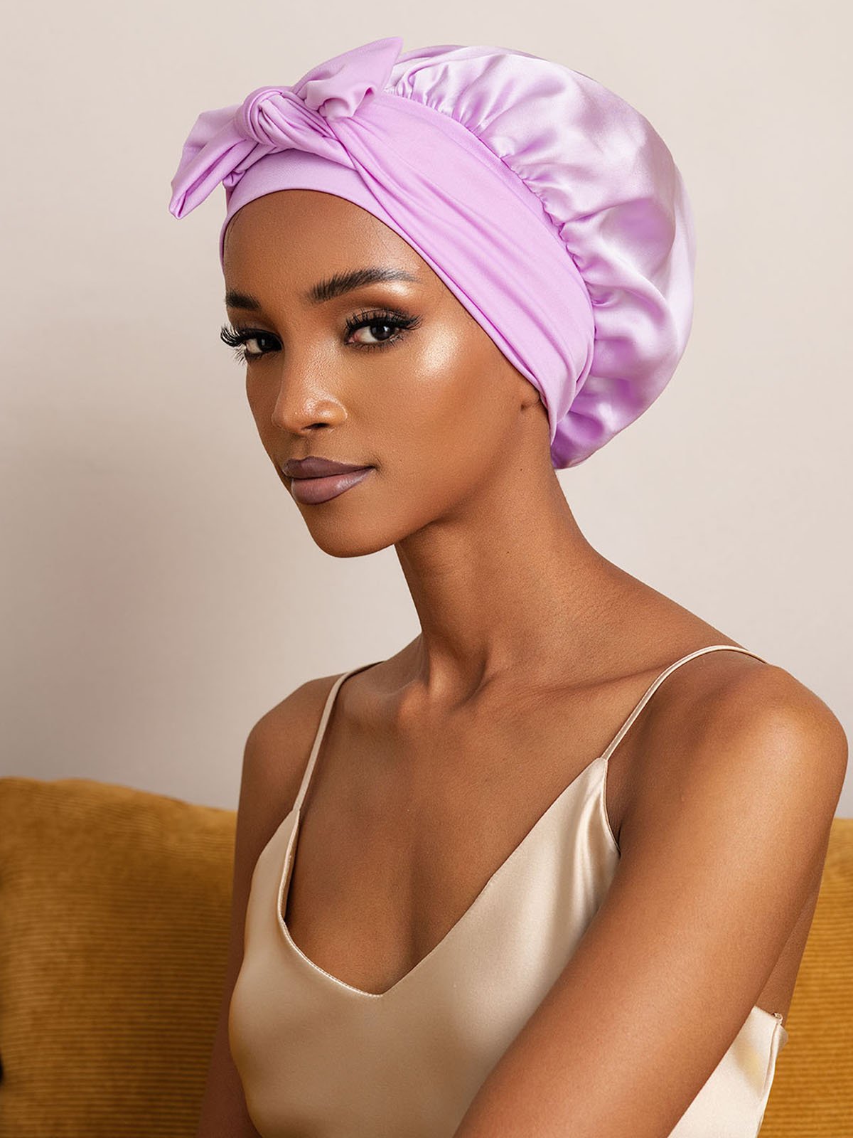 SilkSilky Pure Silk Sleep Cap Lavender 004