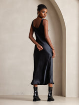 [Black] SilkSilky  Sleeveless Scoop Neck Dress 002