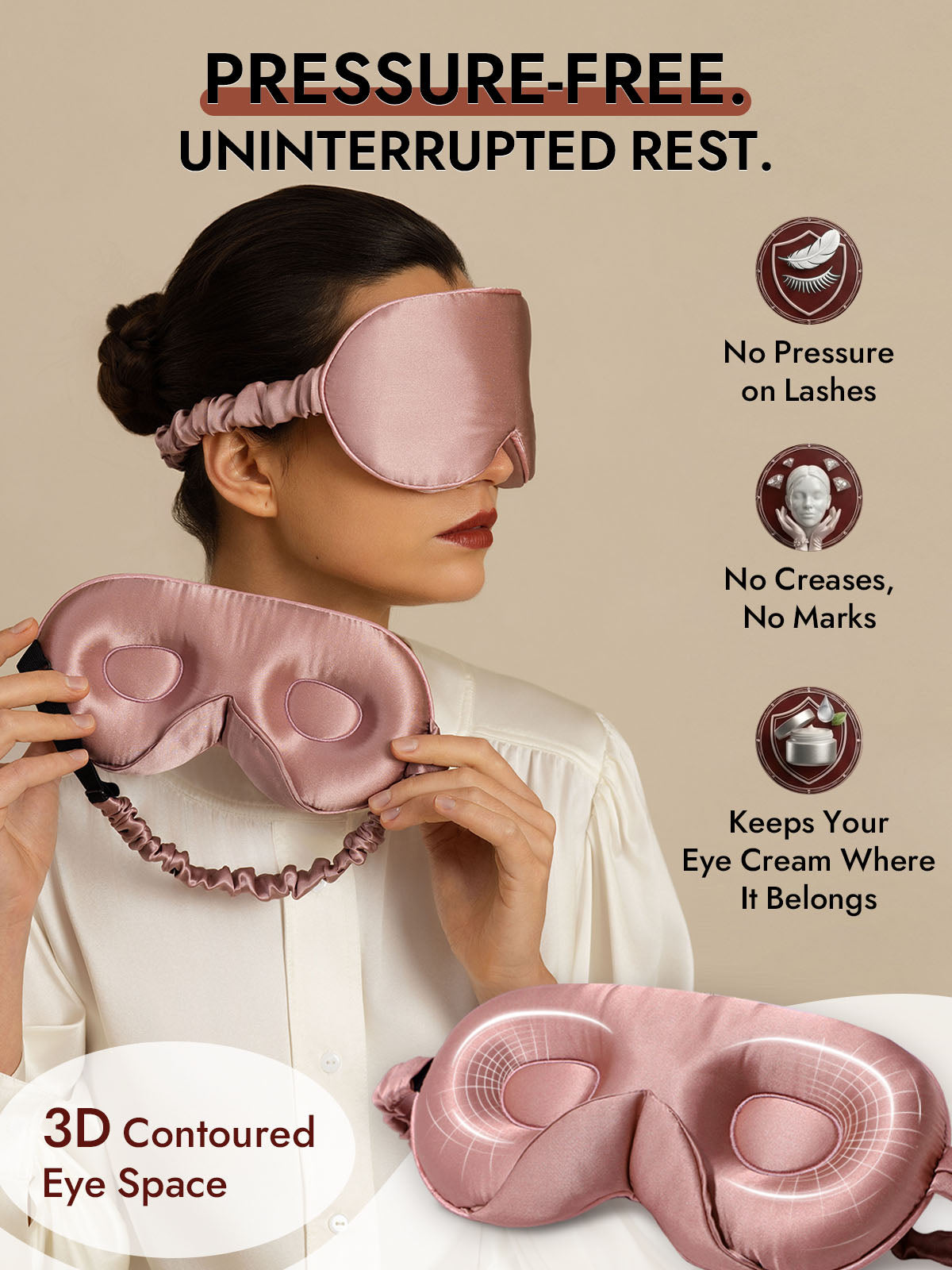 [Pale Mauve] SilkSilky  22Momme Eye Mask 003