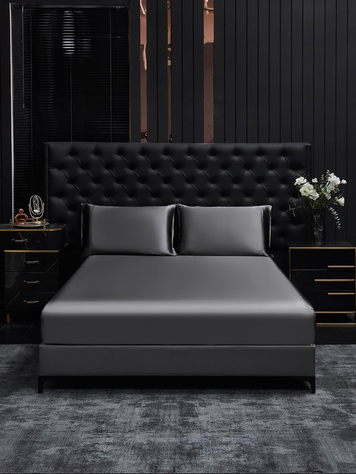 [Dark Gray] SilkSilky  19Momme Pure Silk Bedding Set 002