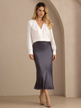 [Dark Gray] SilkSilky Skirt 002