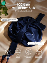 [Dark Blue] SilkSilky  Sleep Cap 002