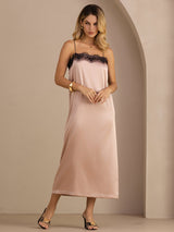 [Tuscany] SilkSilky Spaghetti Strap Square Neck Dress 007