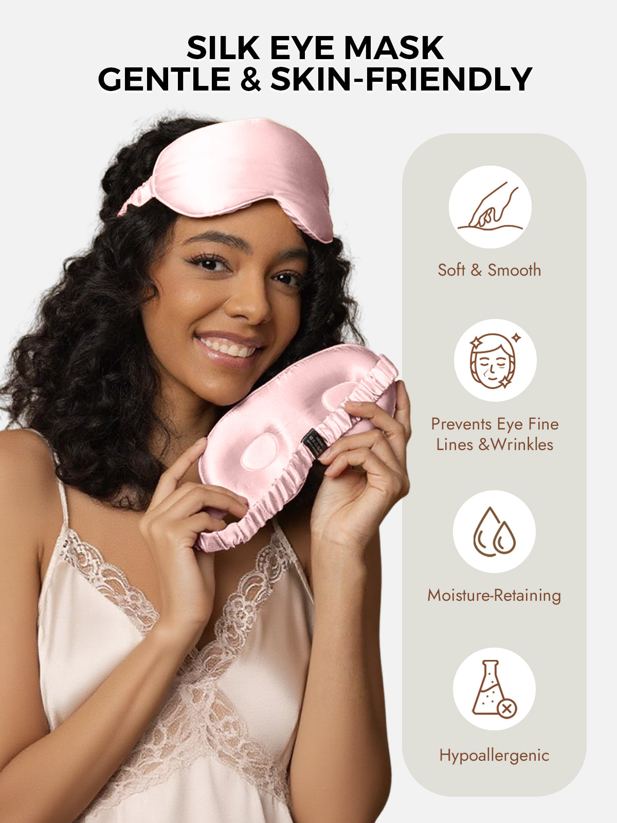 [Pink] SilkSilky  Pure Silk Eye Mask 003