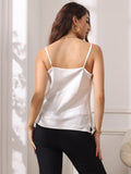 SilkSilky  Pure Silk Sleeveless Cowl Neck Camisole Top White 002