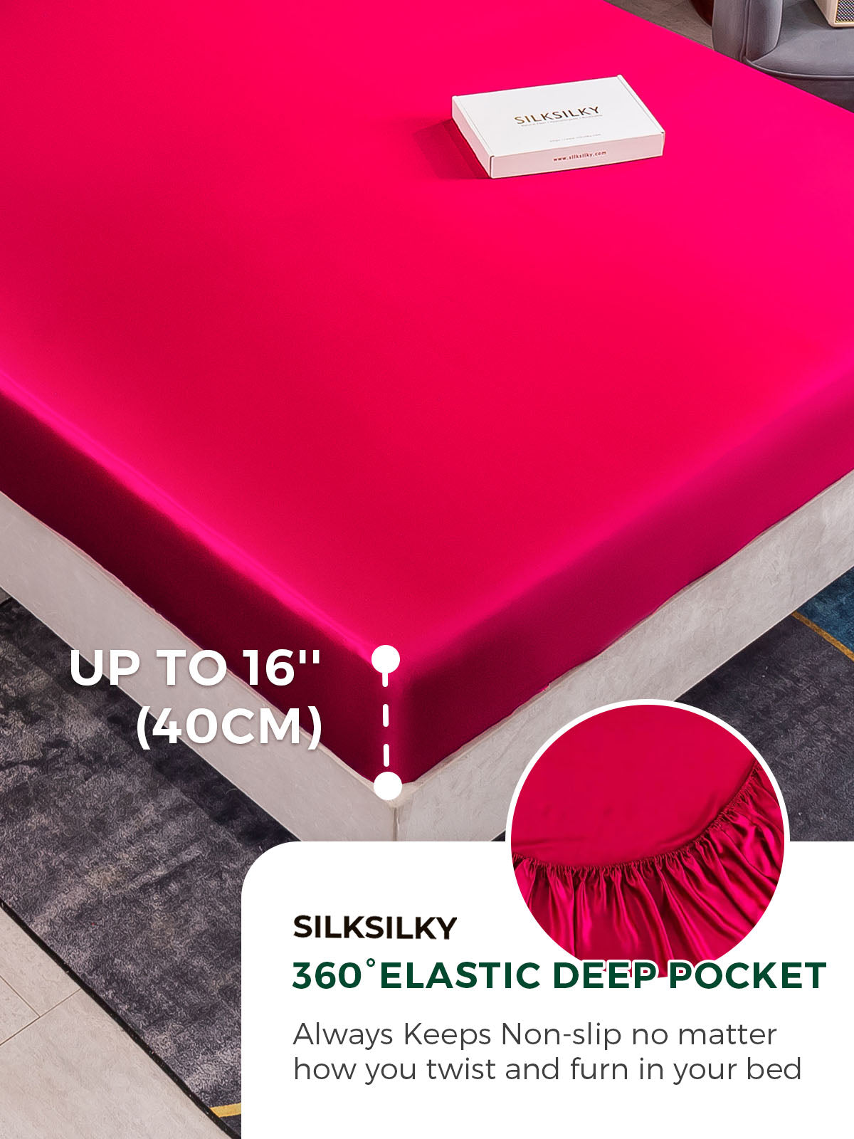 [Wine] SilkSilky  25Momme Pure Silk Bedding Set 004