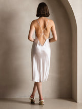 [Beige] SilkSilky  Spaghetti Strap Scoop Neck Dress 002