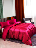 SilkSilky US 25Momme Pure Silk Bedding Set Wine 003