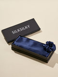 SilkSilky US Pure Silk Scarf DarkBlue 001