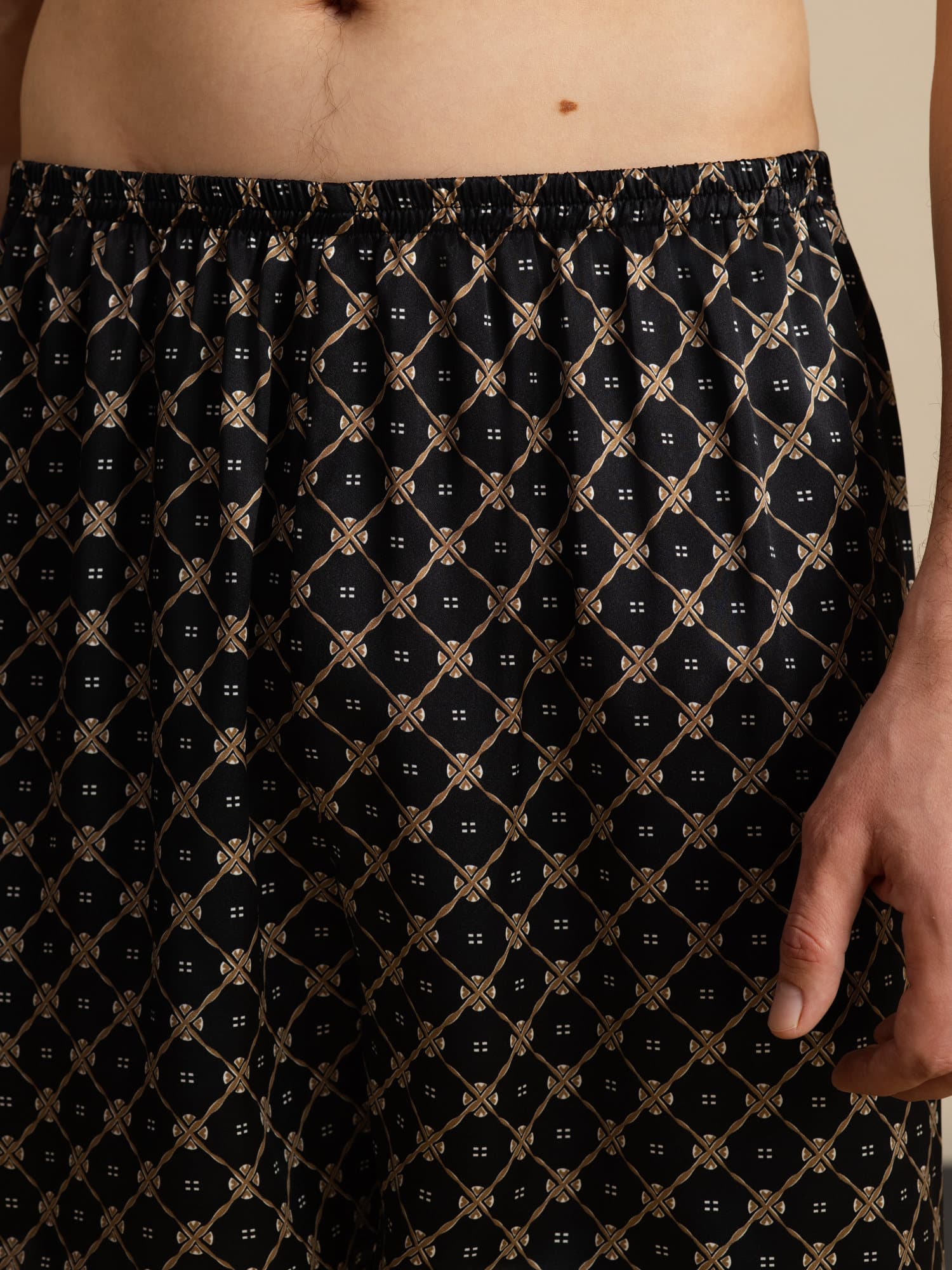 [Black Chain] SilkSilky  Men's Sleep Shorts 004