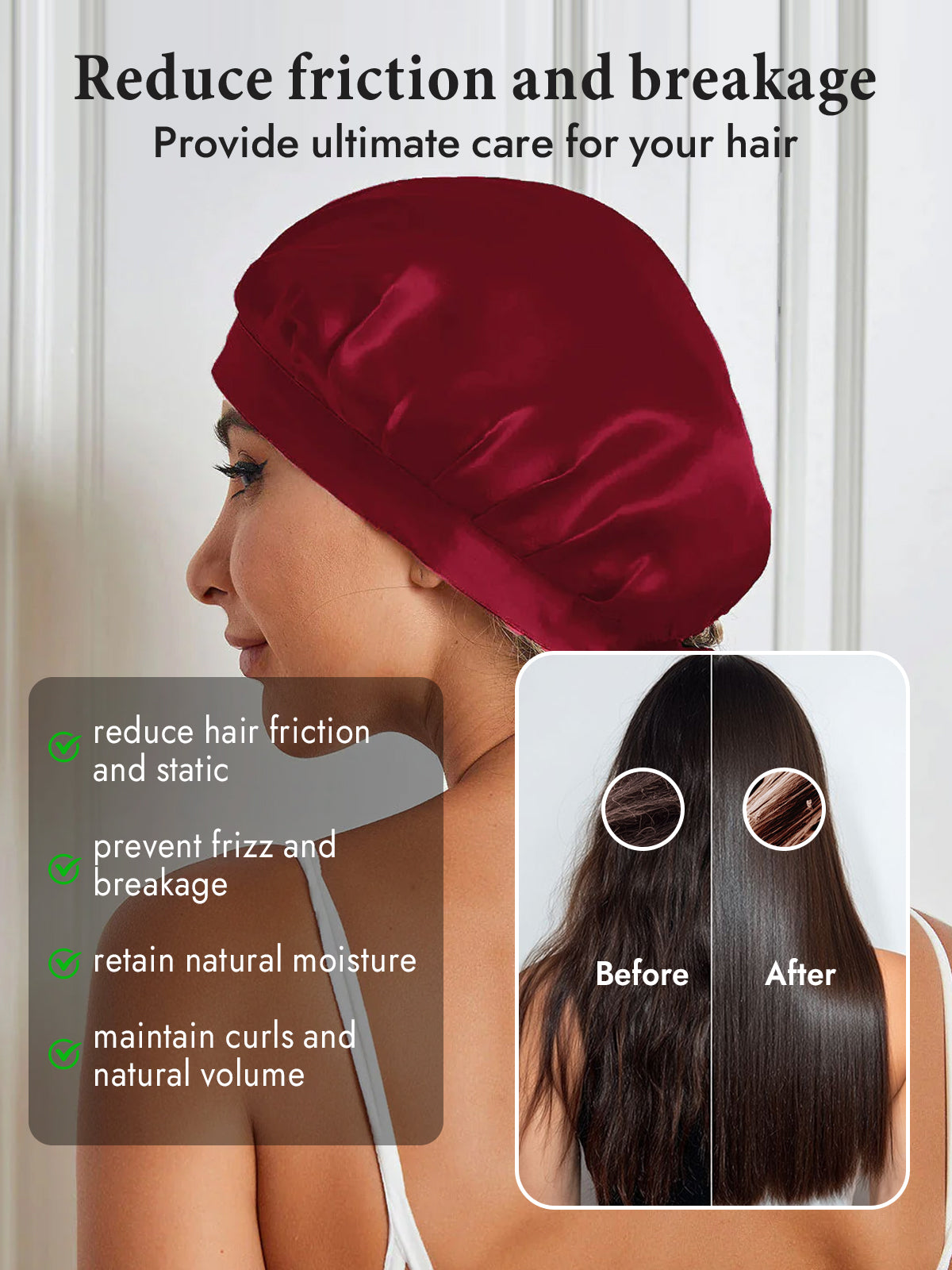 [Wine] SilkSilky  Pure Silk Sleep Cap 004