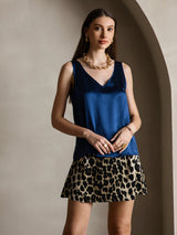 [Dark Blue] SilkSilky  Sleeveless V Neck Camisole Top 005